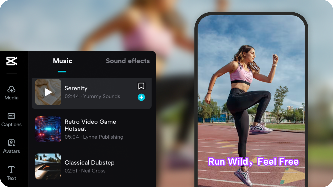 Smart captions, text and music integration